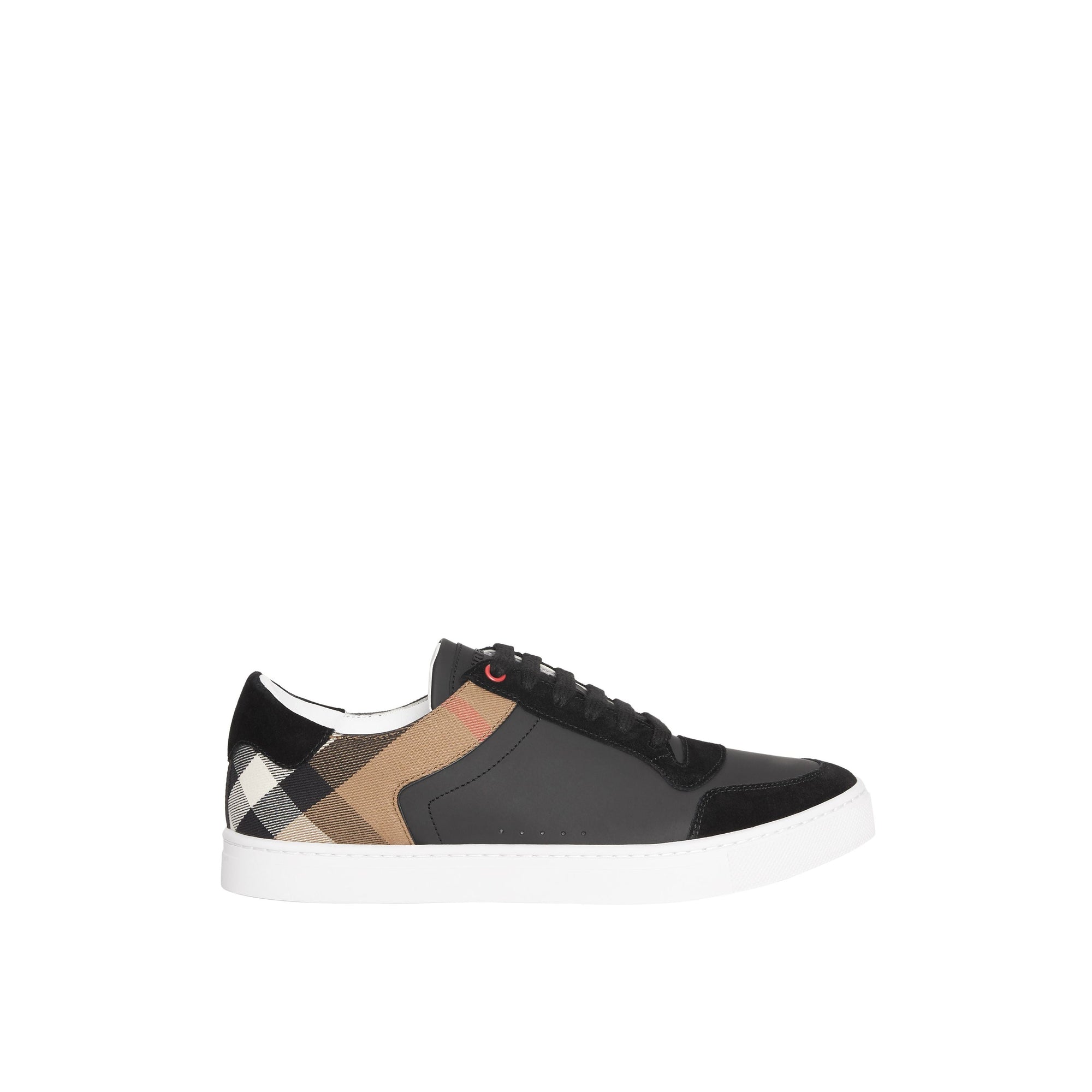 Sneakers en cuir et tissu à motif House check - Black