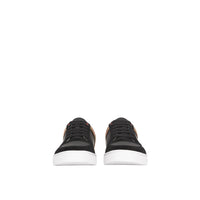 Sneakers en cuir et tissu à motif House check - Black