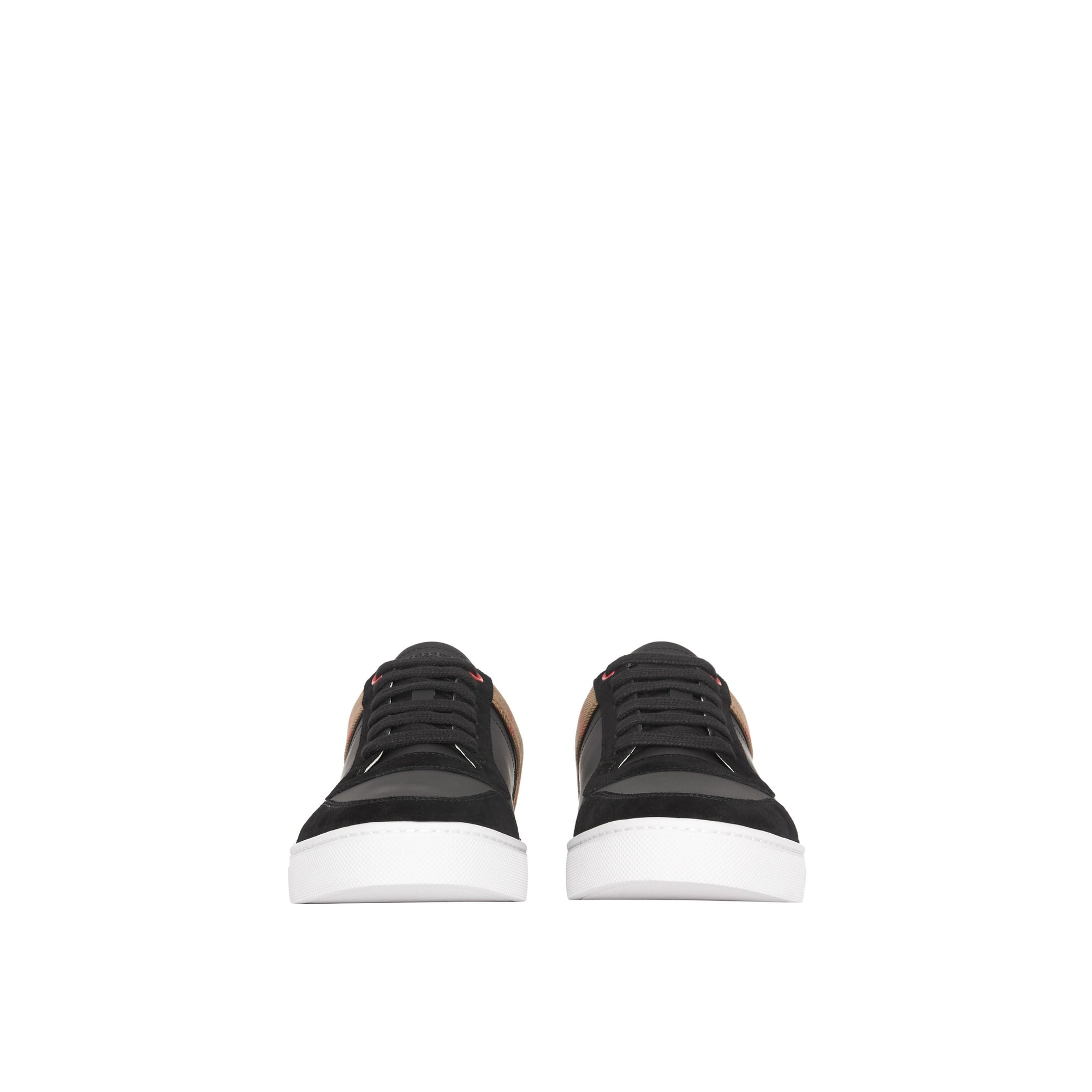 Sneakers en cuir et tissu à motif House check - Black