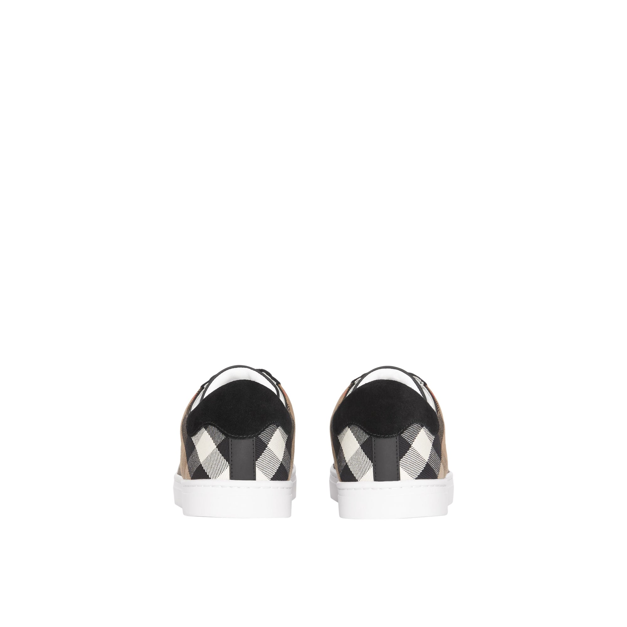 Sneakers en cuir et tissu à motif House check - Black