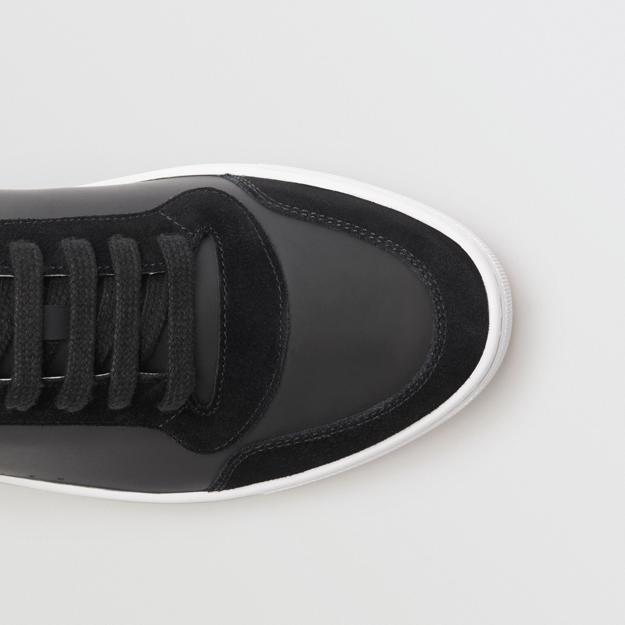 Sneakers en cuir et tissu à motif House check - Black