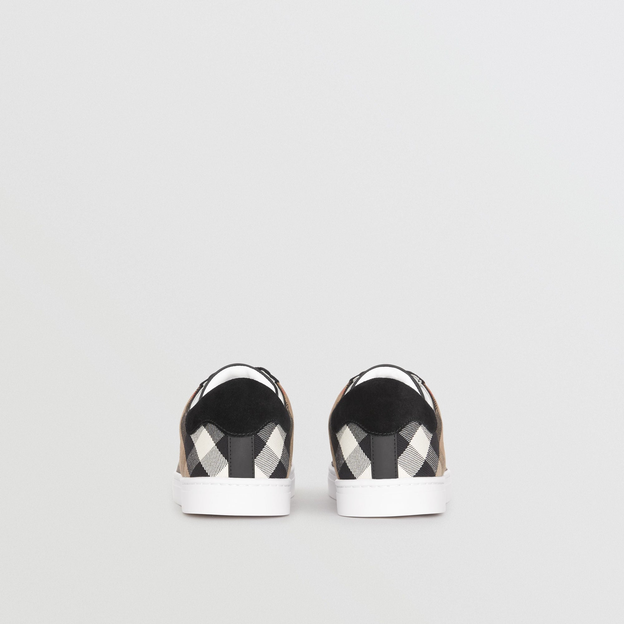 Sneakers en cuir et tissu à motif House check - Black