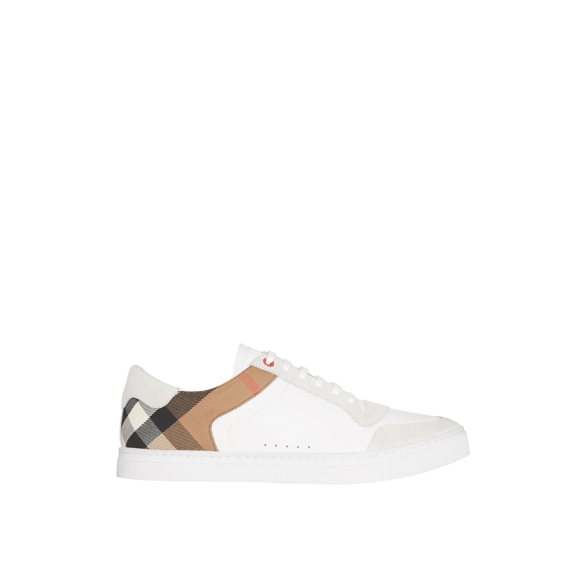 Sneakers à motif check en cuir - Optic White