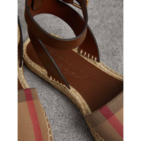 Sandales espadrilles en cuir et coton - Dark Tan
