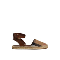 Sandales espadrilles en cuir et coton - Dark Tan