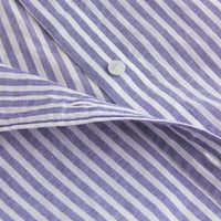 Chemise plastron plissé unisexe rayé - Pale Blue & White