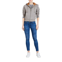 Sweat-shirt en coton mélangé à capuche - Pale Grey Melange