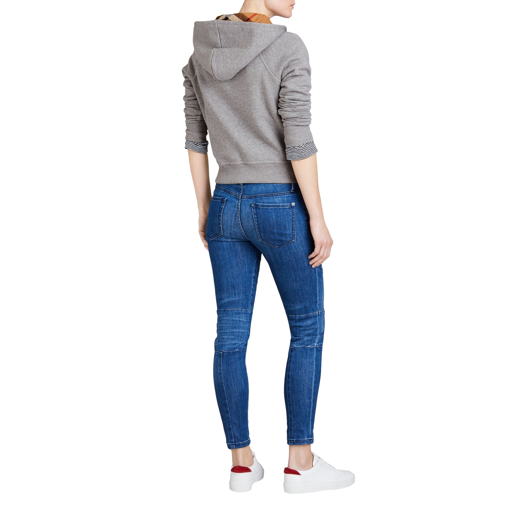 Sweat-shirt en coton mélangé à capuche - Pale Grey Melange