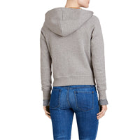 Sweat-shirt en coton mélangé à capuche - Pale Grey Melange