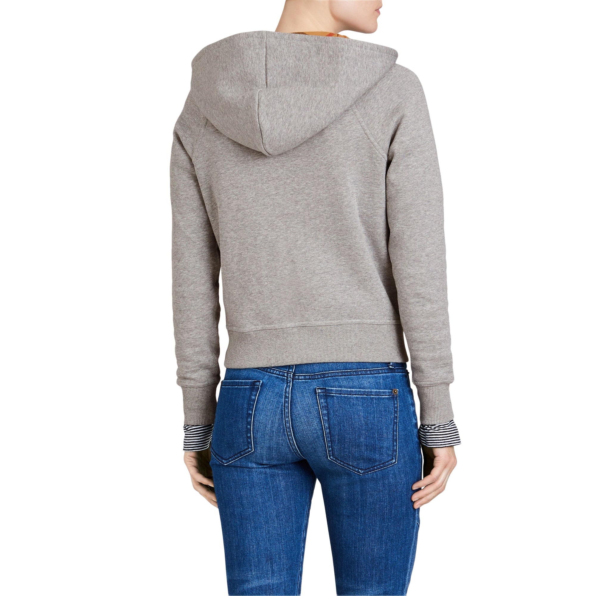 Sweat-shirt en coton mélangé à capuche - Pale Grey Melange