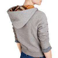 Sweat-shirt en coton mélangé à capuche - Pale Grey Melange