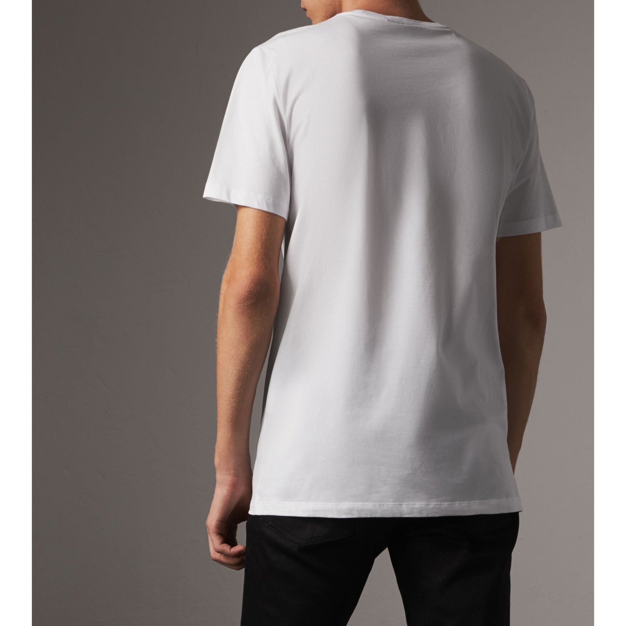 T-shirt en coton à poche brodée en corde - White