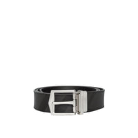 Ceinture réversible en tissu London check et cuir - Charcoal & Black