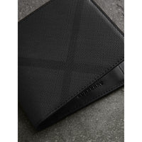 Portefeuille à rabat multidevise à motif London check - Charcoal & Black