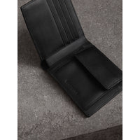 Portefeuille à rabat multidevise à motif London check - Charcoal & Black