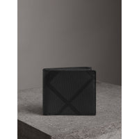 Portefeuille à rabat multidevise à motif London check - Charcoal & Black