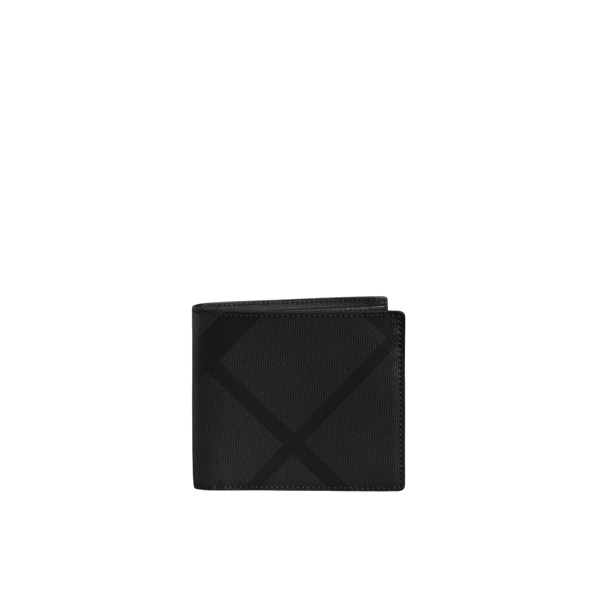 Portefeuille à rabat multidevise à motif London check - Charcoal & Black