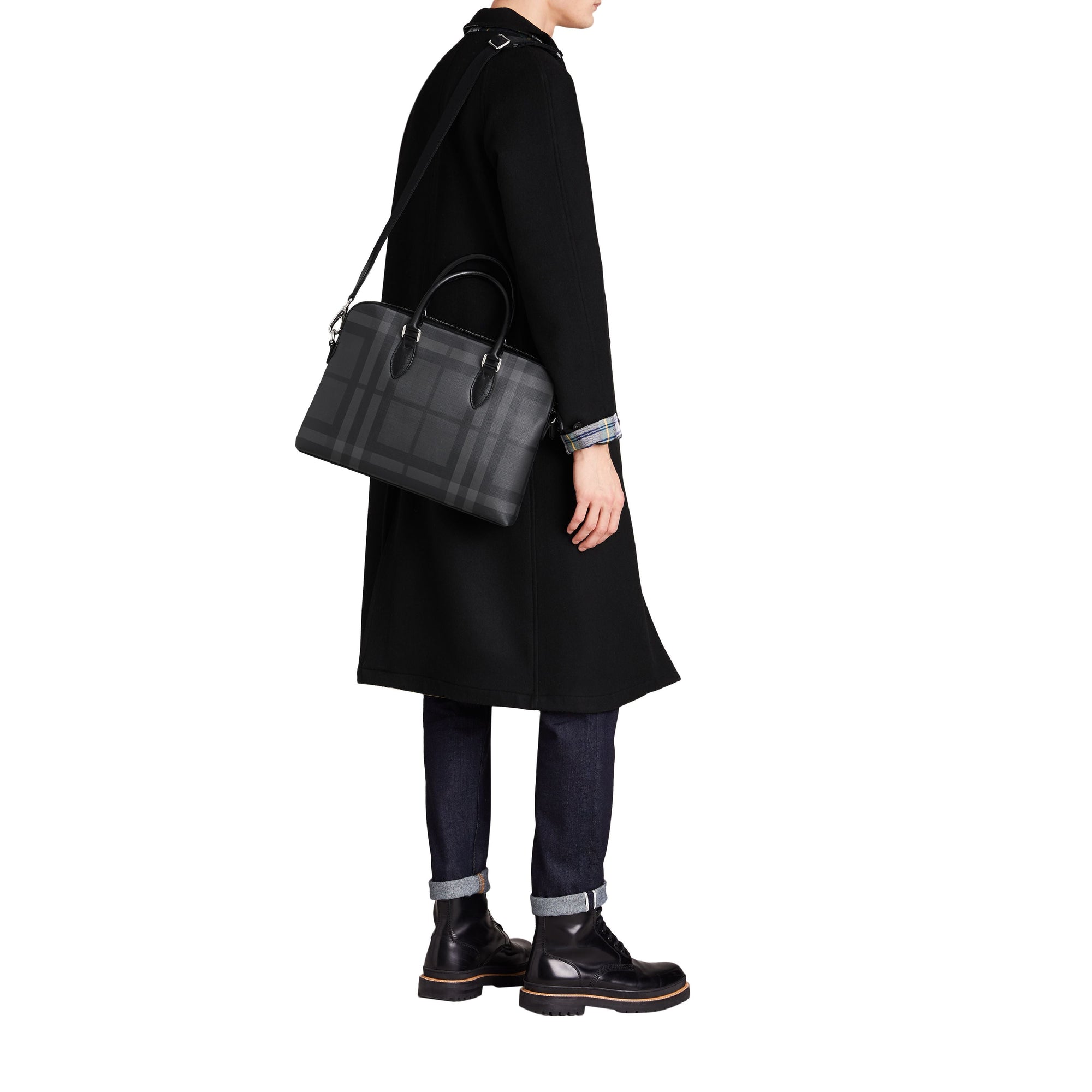 Sac The Barrow fin à motif London Check - Charcoal & Black