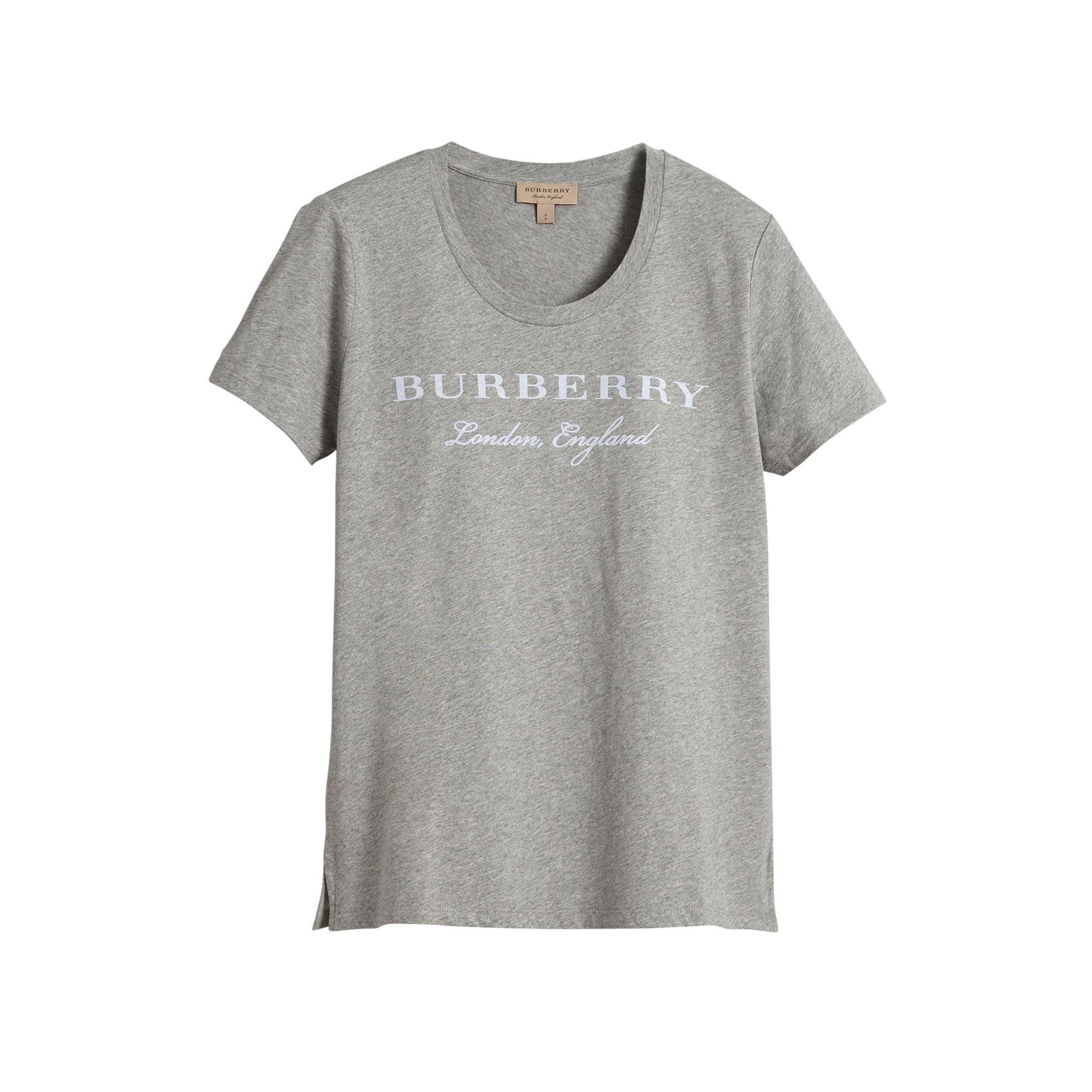 T-shirt en coton à imprimé - Pale Grey Melange