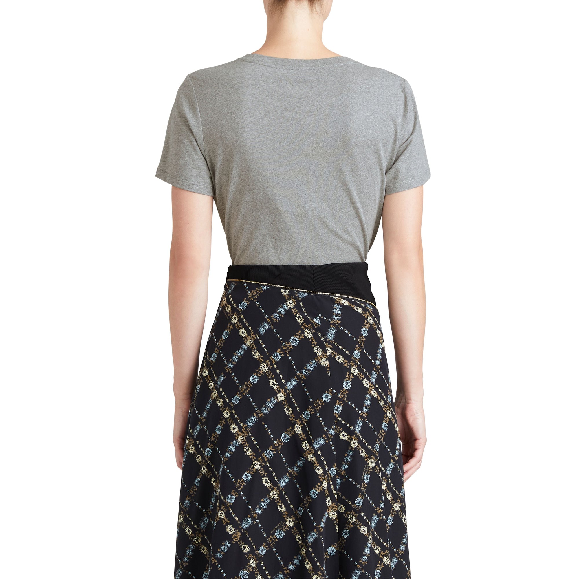 T-shirt en coton à imprimé - Pale Grey Melange