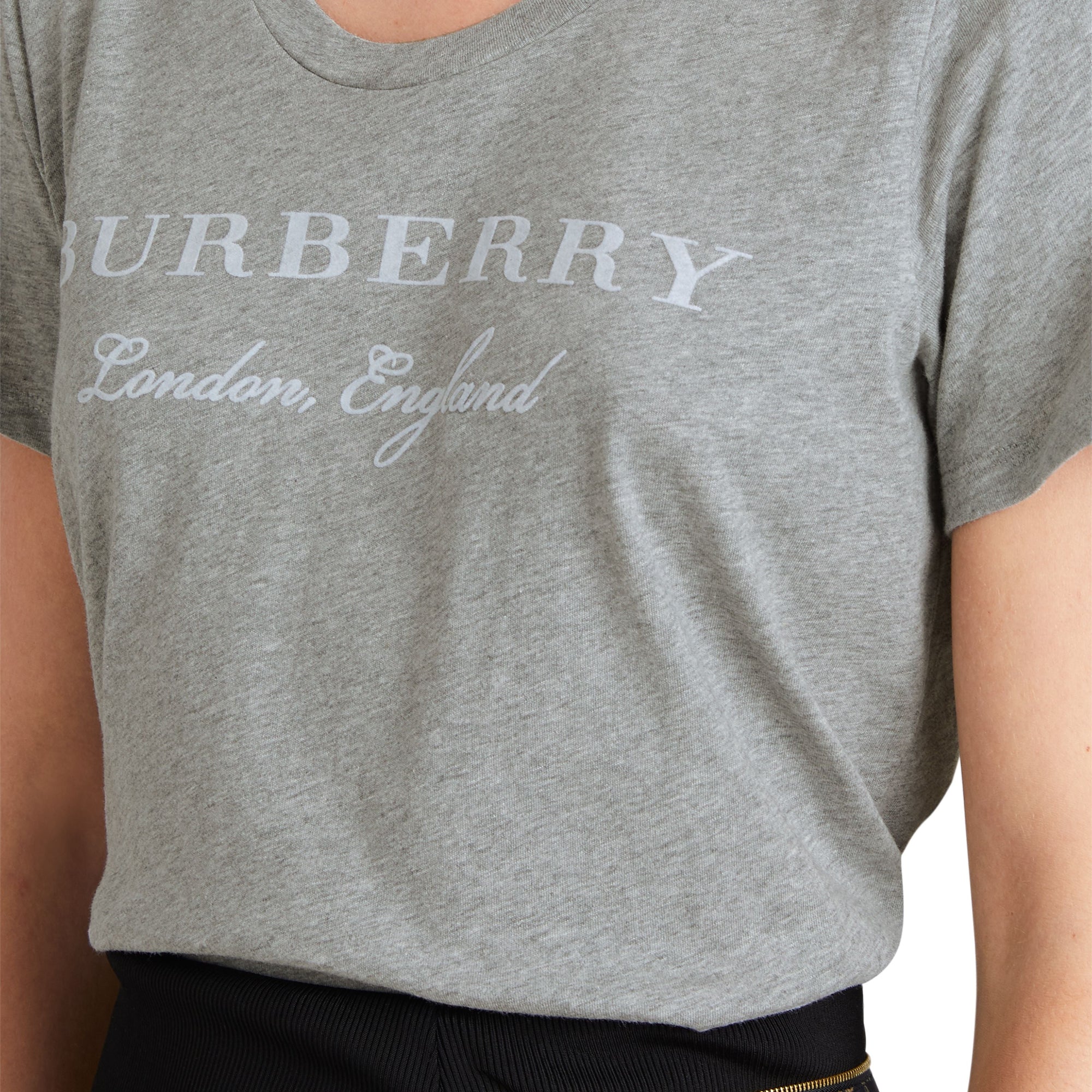 T-shirt en coton à imprimé - Pale Grey Melange