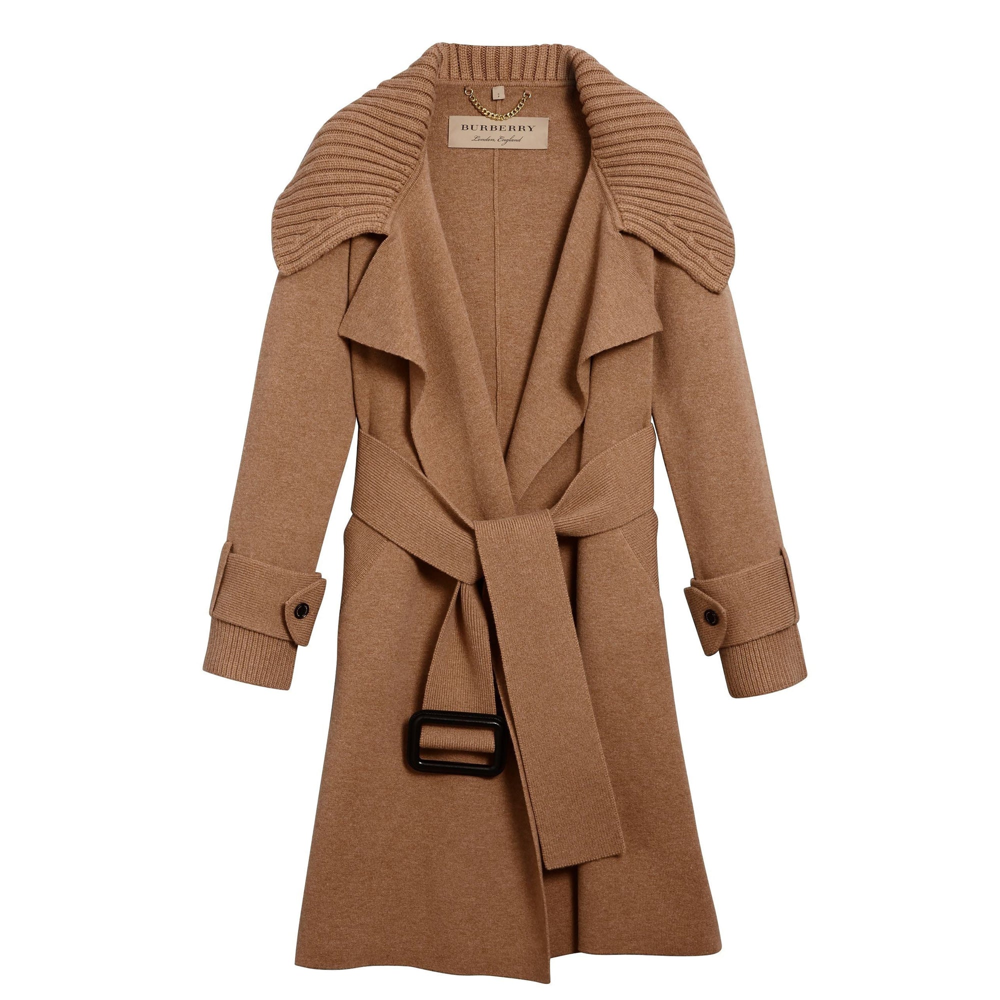 Gilet portefeuille en laine et cachemire - Camel