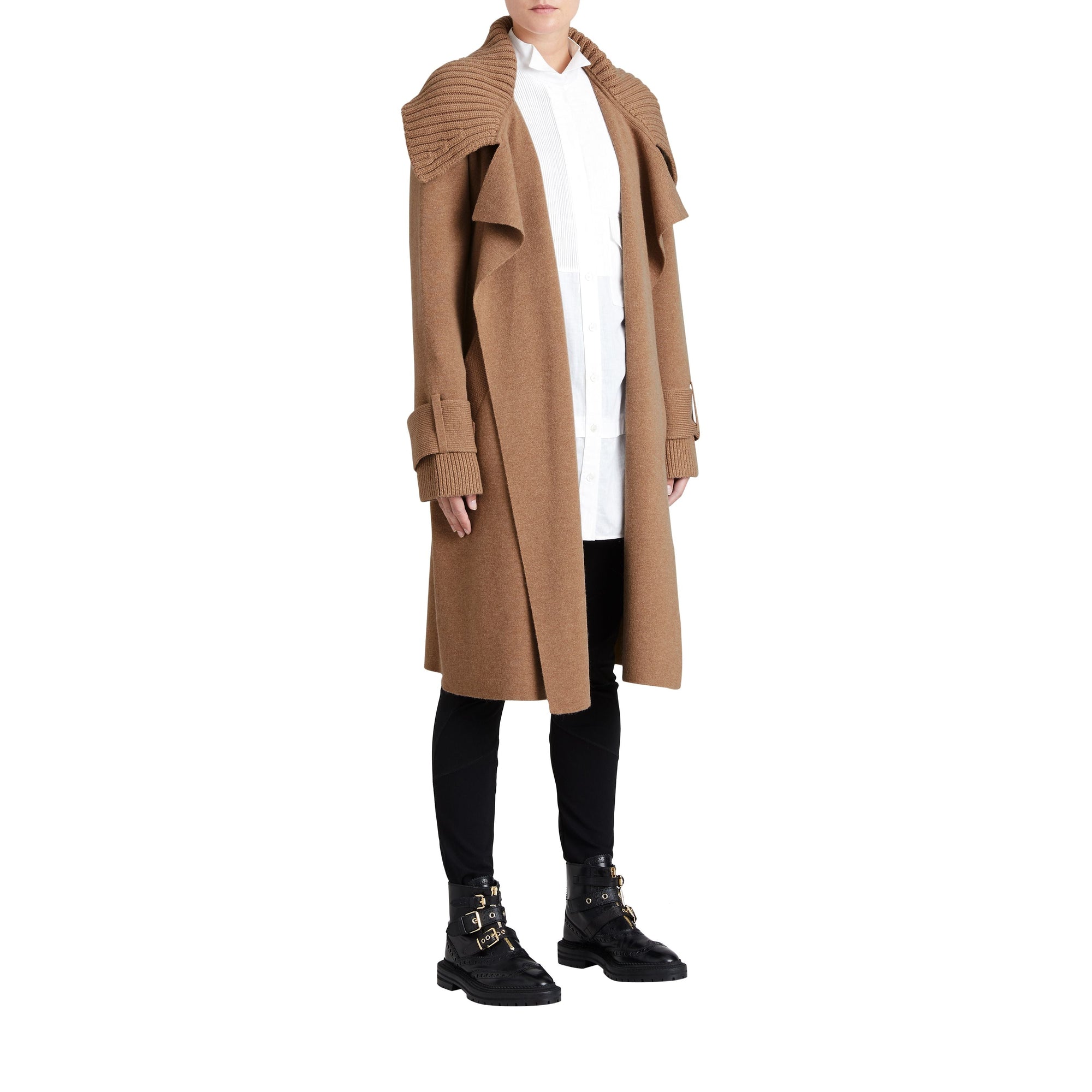 Gilet portefeuille en laine et cachemire - Camel