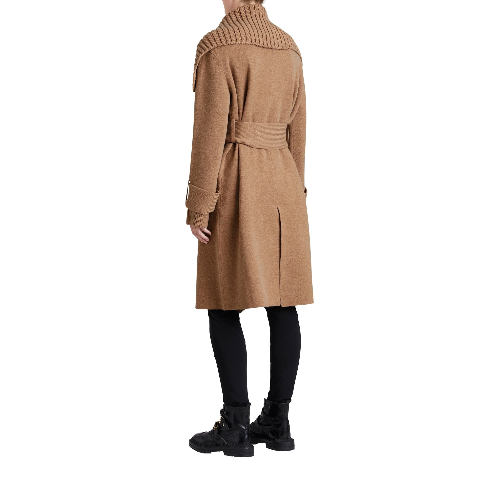 Gilet portefeuille en laine et cachemire - Camel