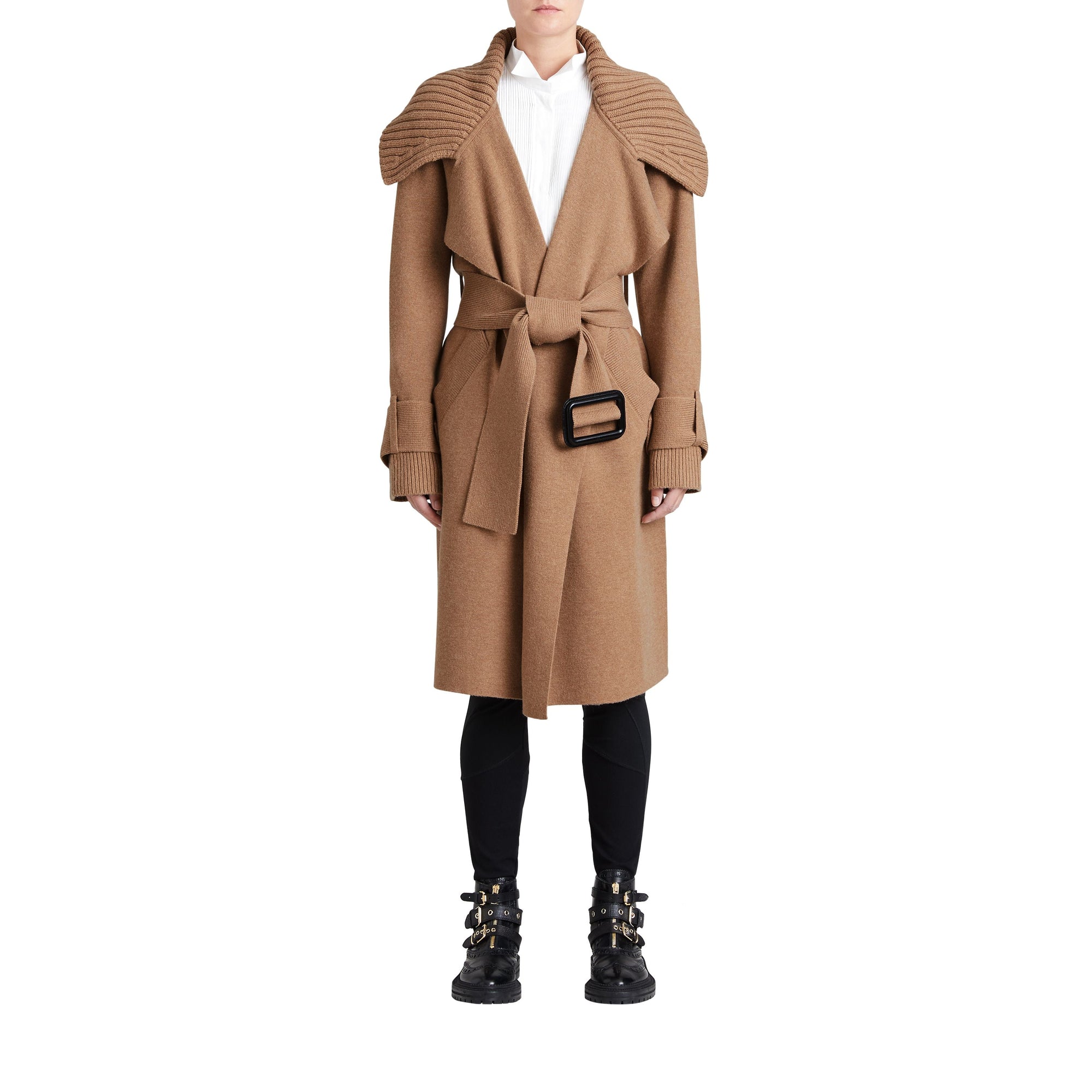 Gilet portefeuille en laine et cachemire - Camel