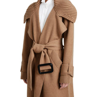 Gilet portefeuille en laine et cachemire - Camel