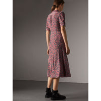 Robe en soie à imprimé floral - Pale Rose