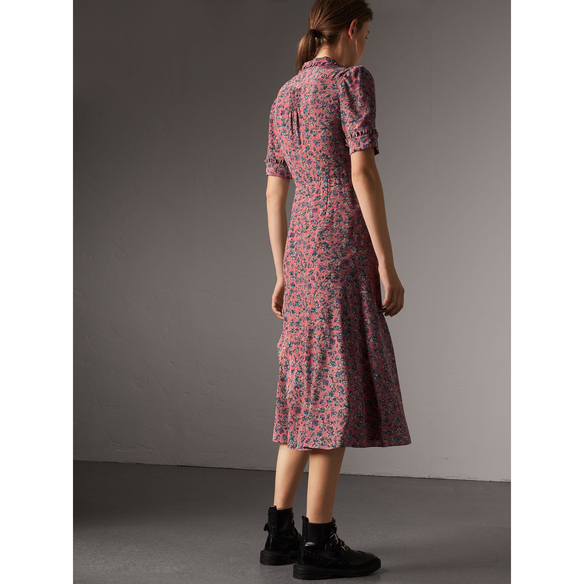 Robe en soie à imprimé floral - Pale Rose