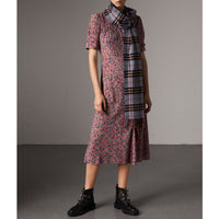 Robe en soie à imprimé floral - Pale Rose