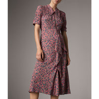 Robe en soie à imprimé floral - Pale Rose