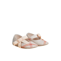 Ballerines en cuir et coton à motif check - Pale Classic Check