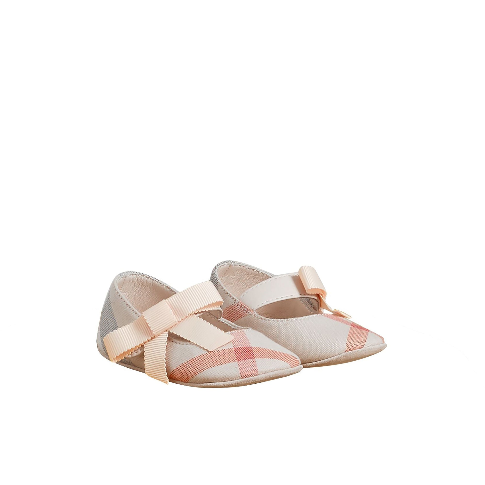 Ballerines en cuir et coton à motif check - Pale Classic Check