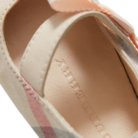 Ballerines en cuir et coton à motif check - Pale Classic Check
