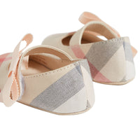 Ballerines en cuir et coton à motif check - Pale Classic Check