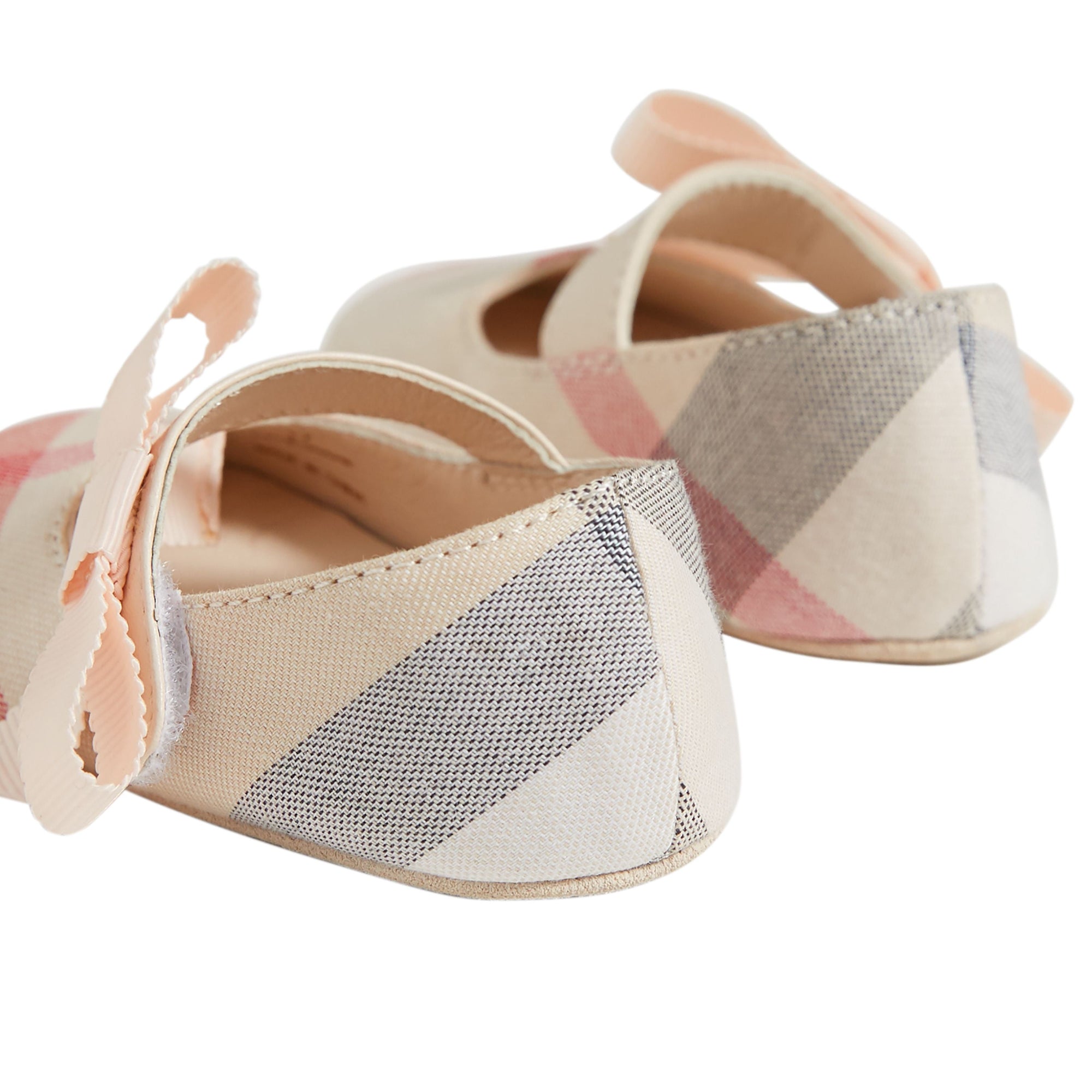 Ballerines en cuir et coton à motif check - Pale Classic Check