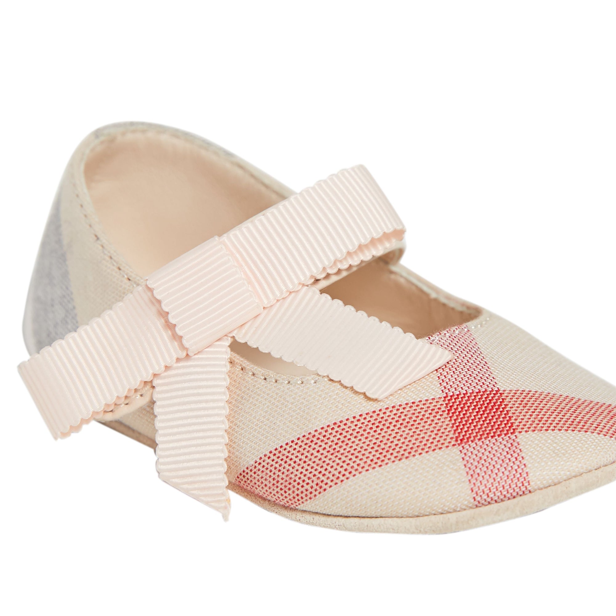 Ballerines en cuir et coton à motif check - Pale Classic Check