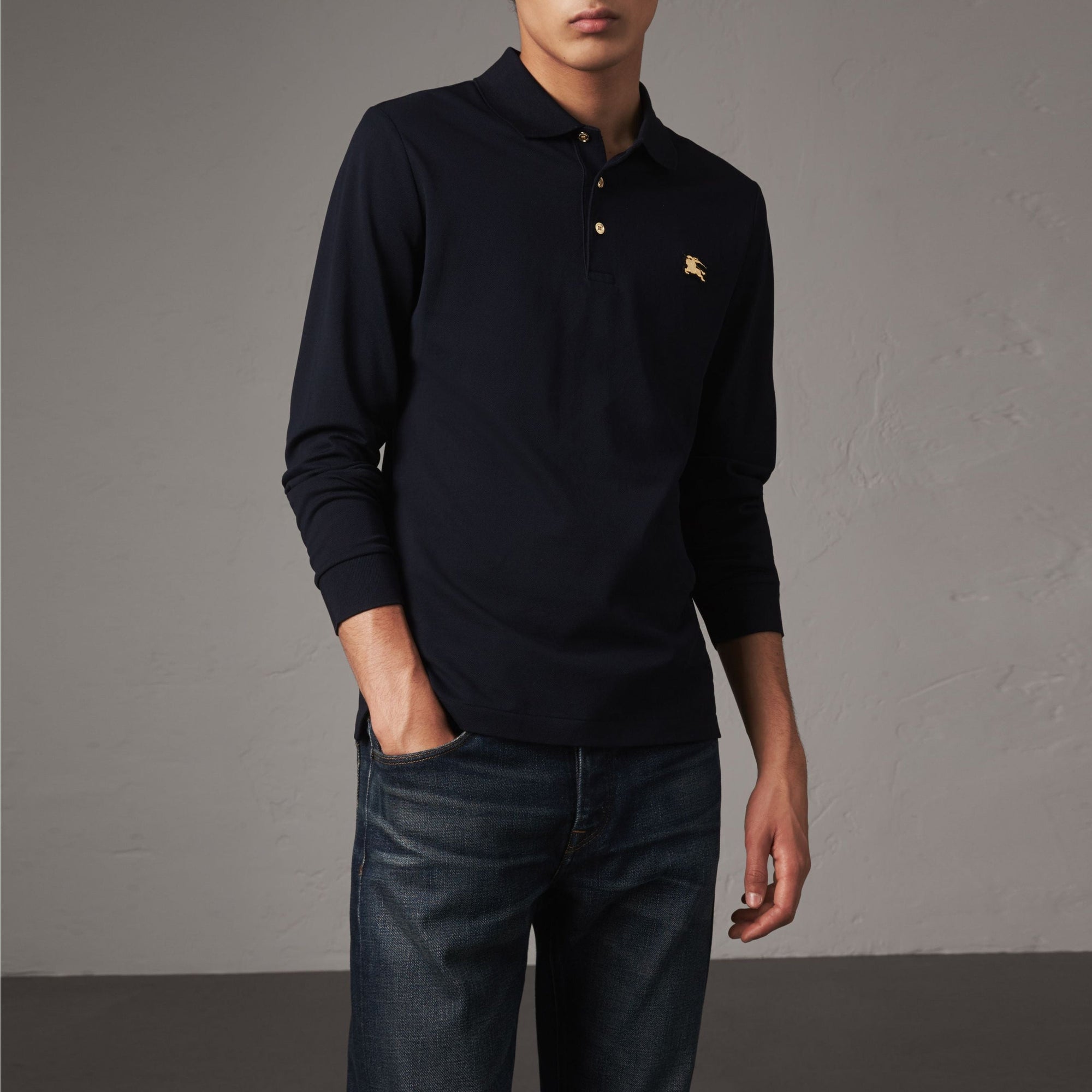 Polo à manches longues - Navy