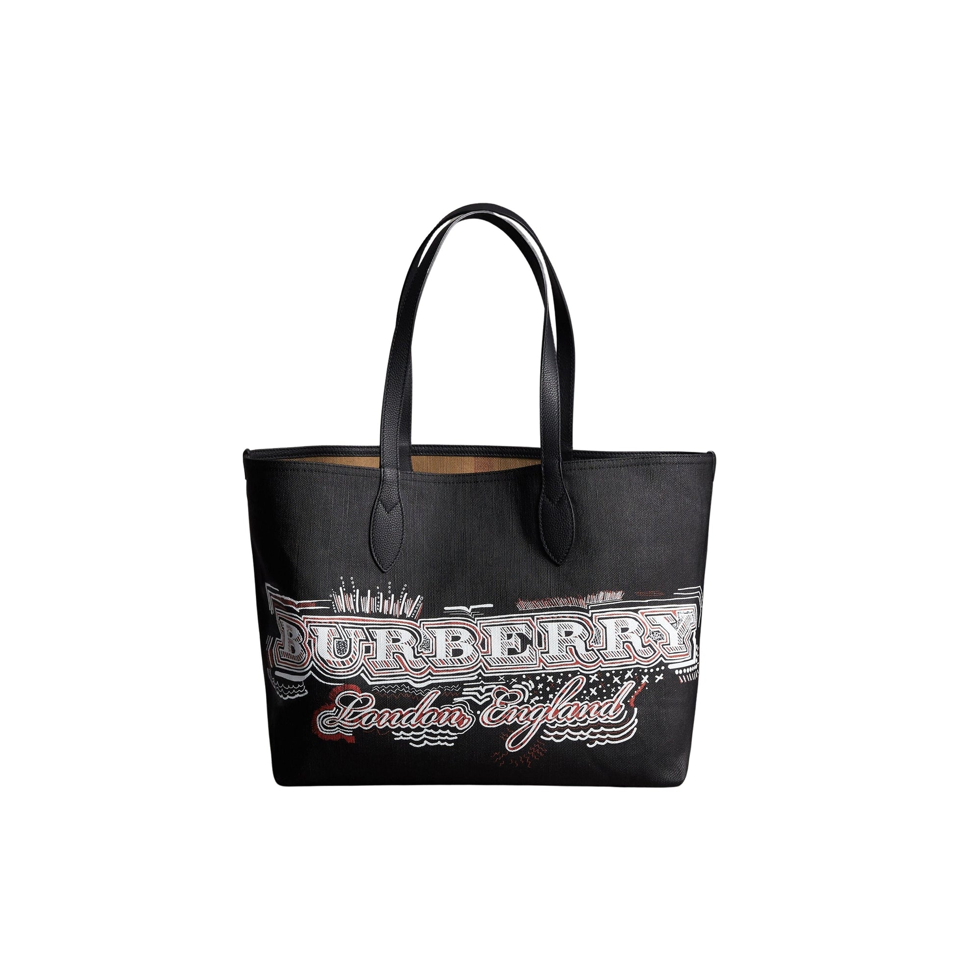 Sac tote Doodle moyen réversible - Classic & Black