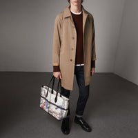 Sac tote Doodle moyen réversible - White & Trans