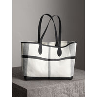 Sac tote Doodle moyen réversible - White & Trans