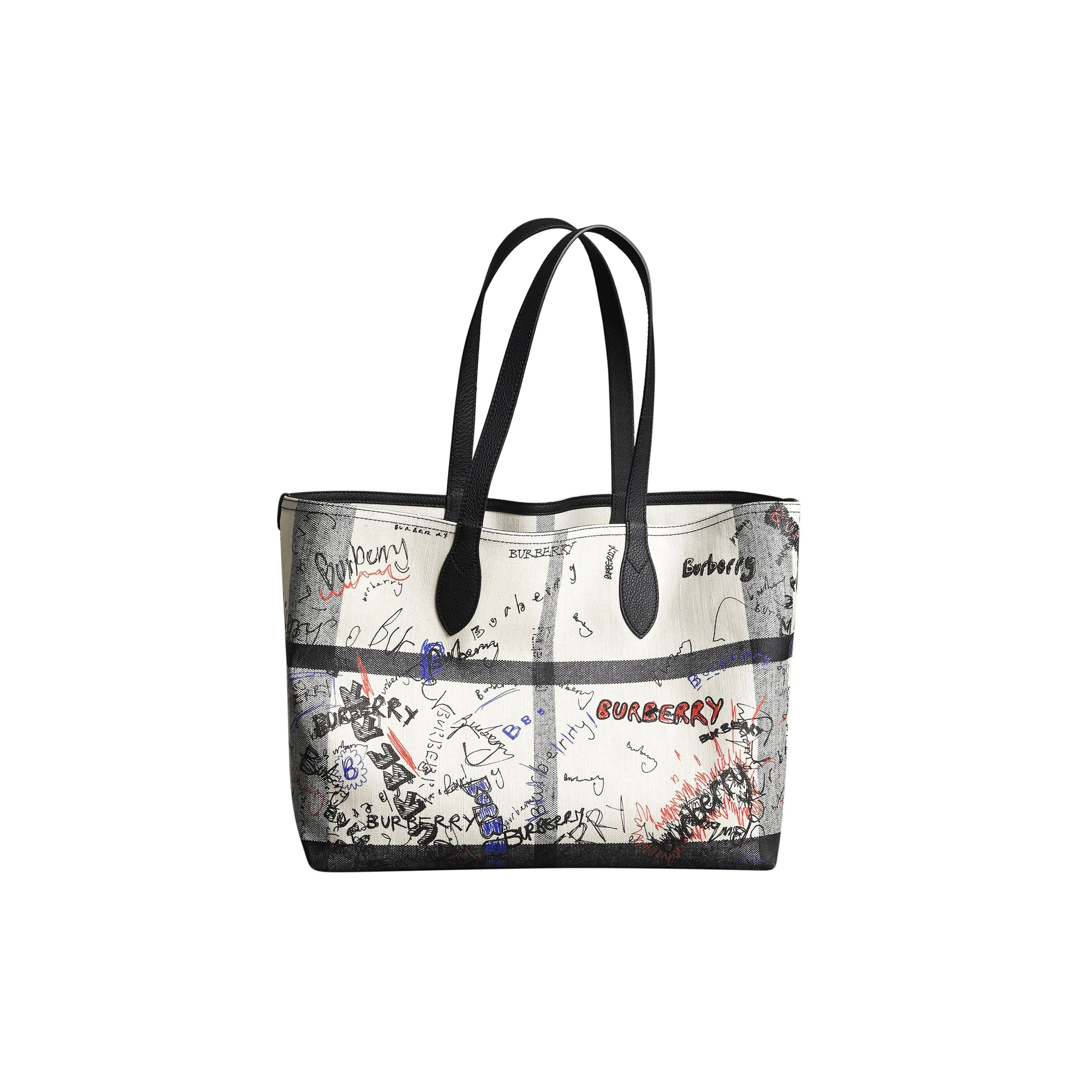 Sac tote Doodle moyen réversible - White & Trans