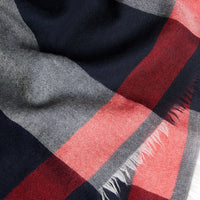 Écharpe légère en cachemire à motif check - Navy
