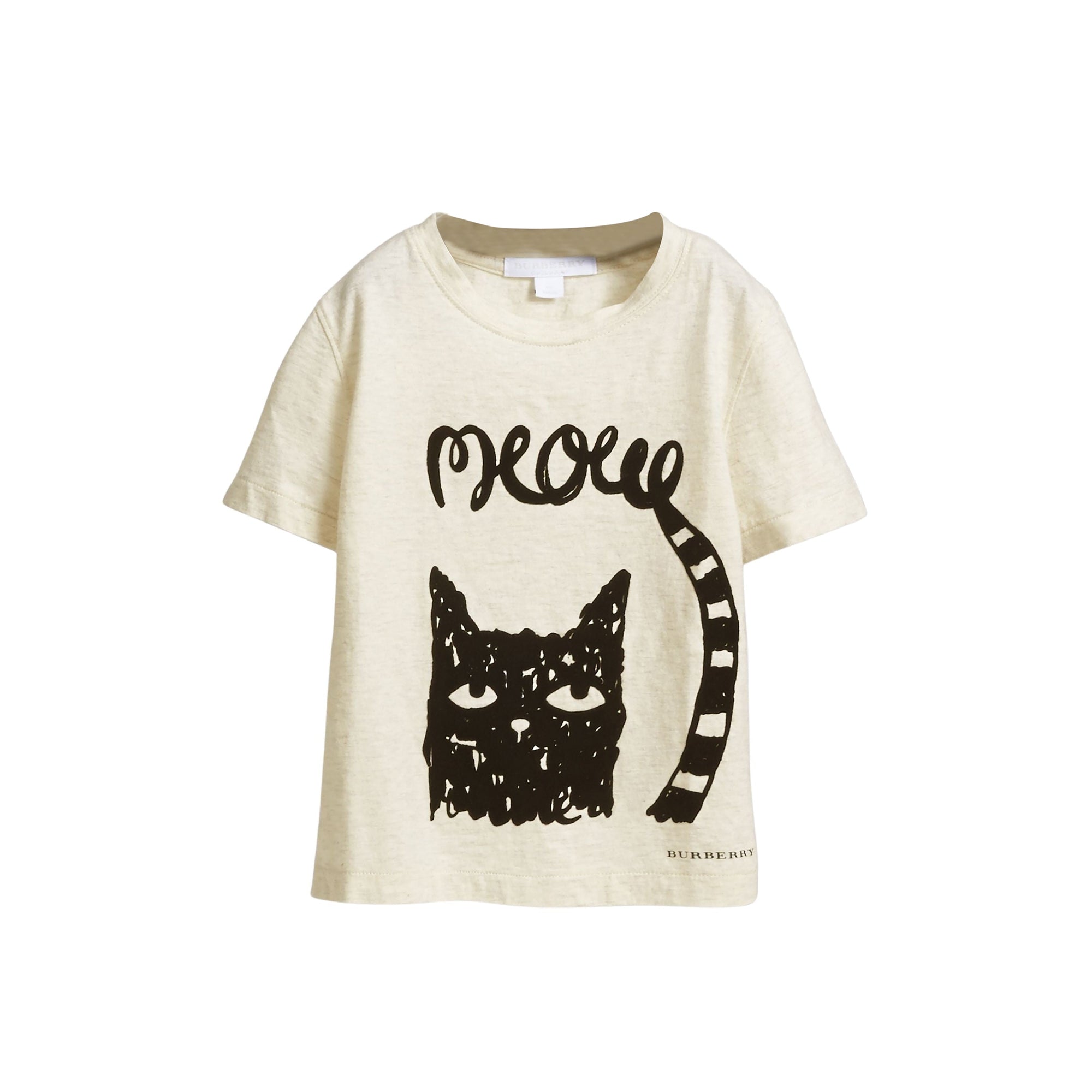 T-shirt en coton à imprimé Meow - Natural Melange