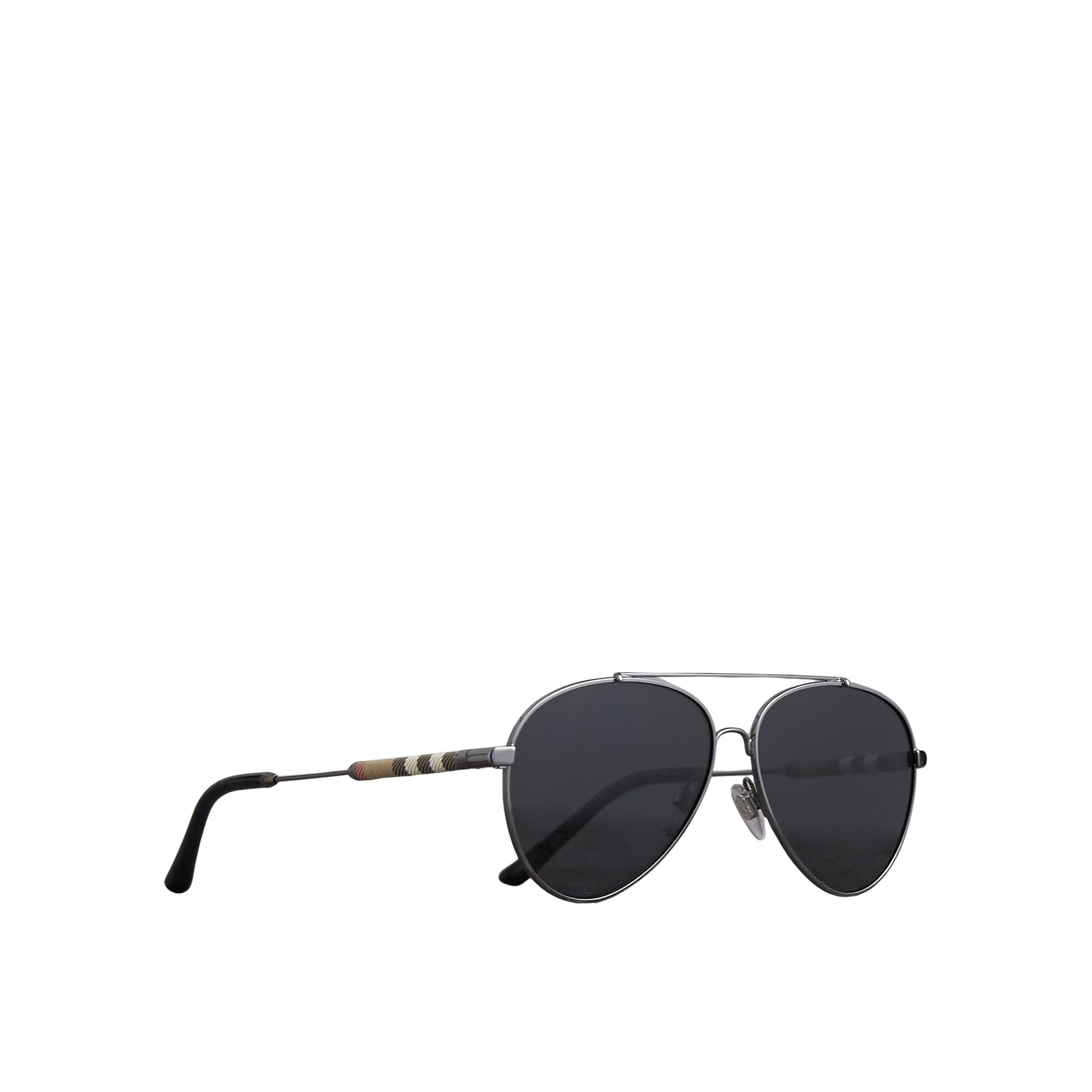 Lunettes de soleil aviateur à motif check - Black
