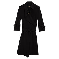 Robe trench portefeuille en georgette de soie - Black
