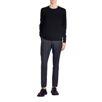 Pull en laine mérinos à motif check - Black